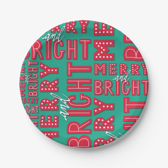 Merry and Bright Paper Plates (Front)