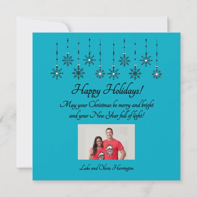 Merry and Bright Personalize Flat Holiday Card (Front)