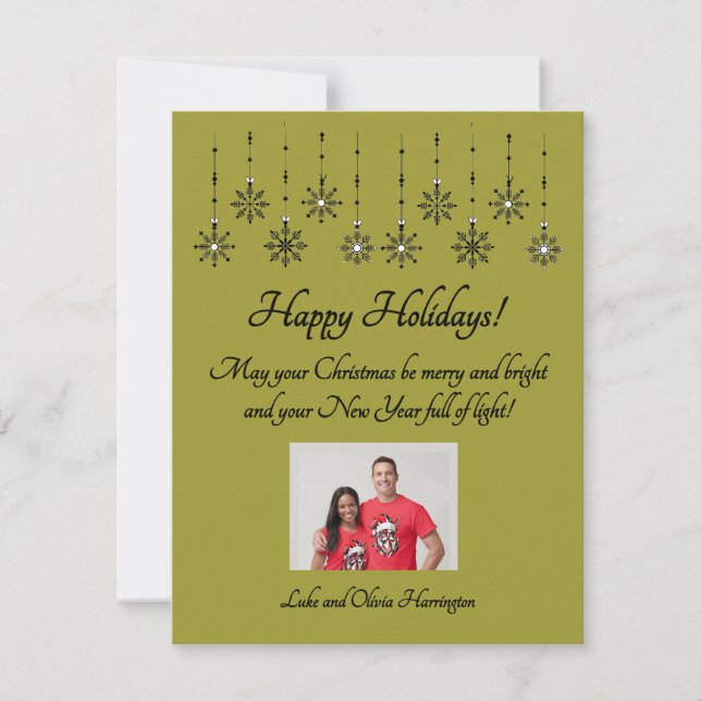 Merry and Bright Personalize Flat Holiday Card (Front)
