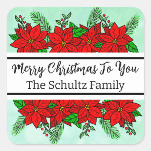 Merry and Bright Personalized Christmas    Square Sticker