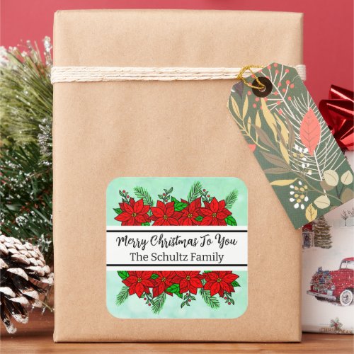 Merry and Bright Personalized Christmas    Square Sticker