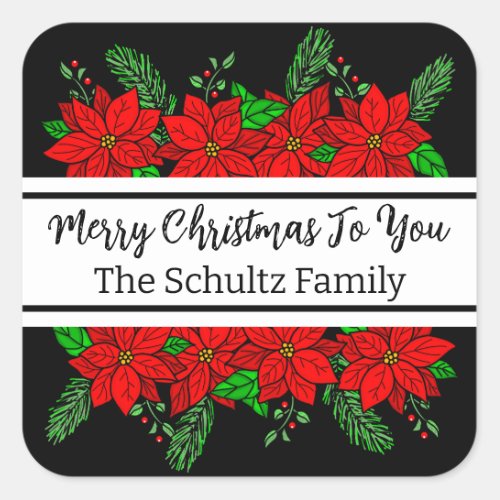 Merry and Bright Personalized Christmas  Square Sticker
