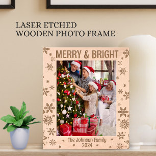 Merry and Bright Personalized Holidays Gifts Photo Engraved Frames
