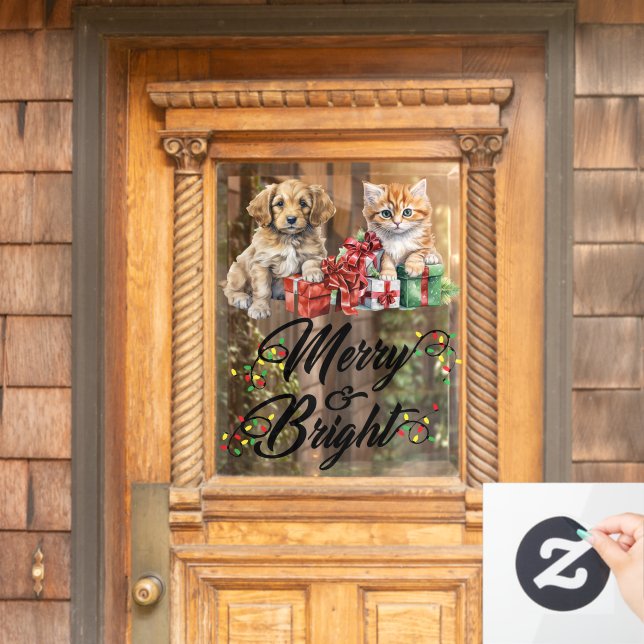 Merry And Bright Pets  Window Cling (Home Door)