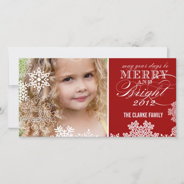 MERRY AND BRIGHT PHOTO CARD | RED (Front)