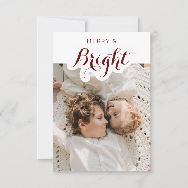 Merry and Bright Photo Christmas Card (Front)