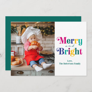 Merry and Bright Photo Christmas Holiday Card