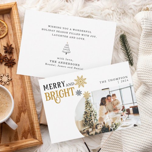 Merry and Bright Photo Christmas  Holiday Card