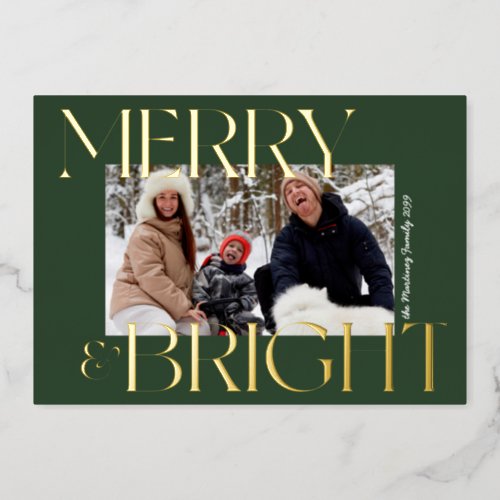 Merry and Bright Photo Foil Christmas Card