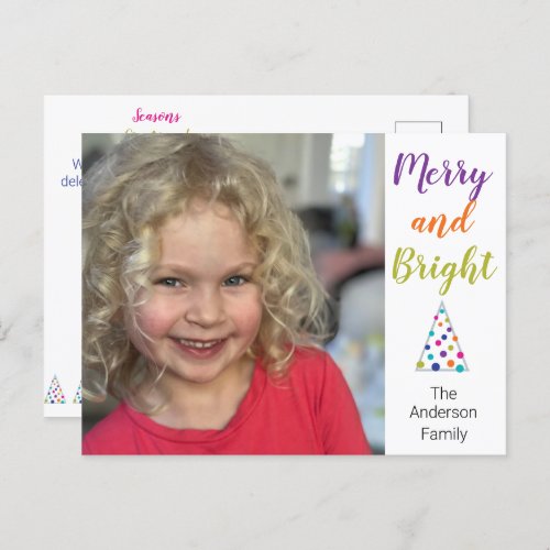 Merry and Bright Photo Holiday Postcard