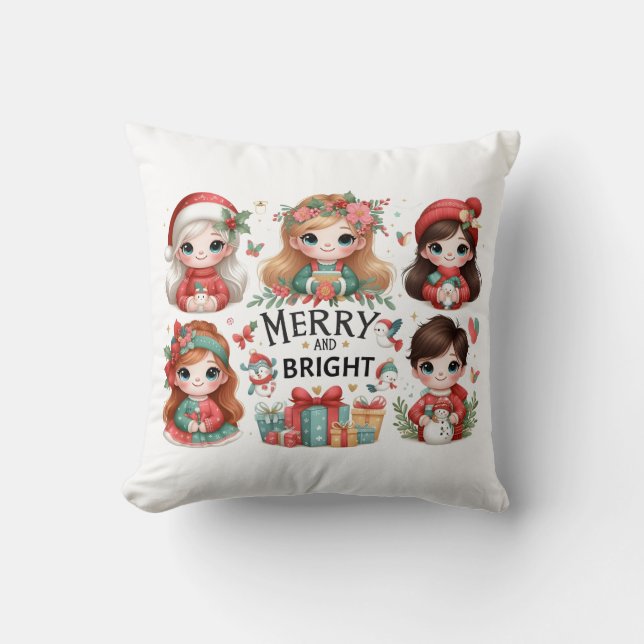 Merry and Bright Pillow  (Front)