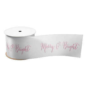 Merry and Bright Pink   Holiday Ribbon