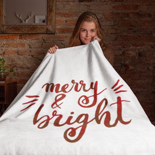 Merry and bright _ red fleece blanket