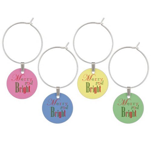 Merry and Bright Red n Green _ Colorful Wine Charm