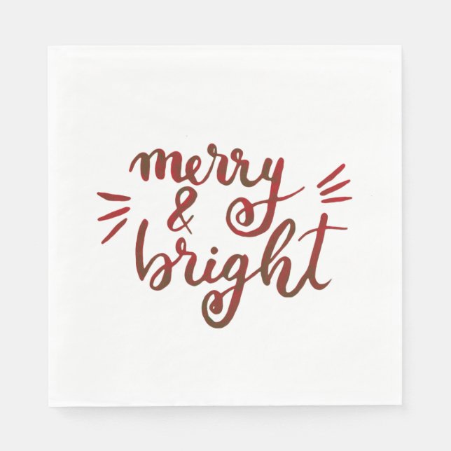 Merry and bright - red napkins (Front)