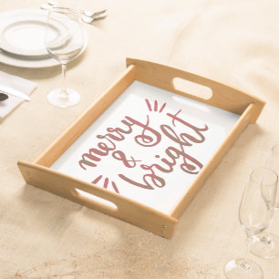 Merry and bright - red serving tray
