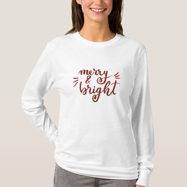 Merry and bright - red T-Shirt (Front)