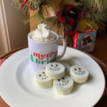 Merry and Bright Retro Christmas Coffee Mug<br><div class="desc">"merry and bright" in editable colors... even the stars and tree are editable.</div>