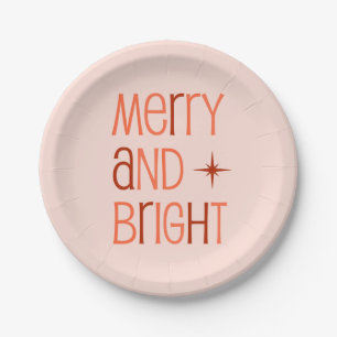 Merry and Bright Retro Christmas  Paper Plates