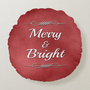 Merry and Bright Round Pillow