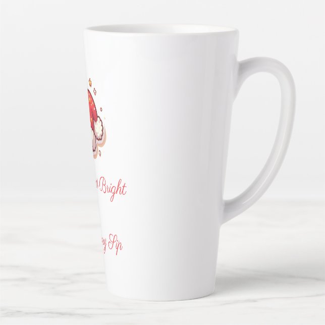 Merry and Bright Santa Latte Mug (Right)