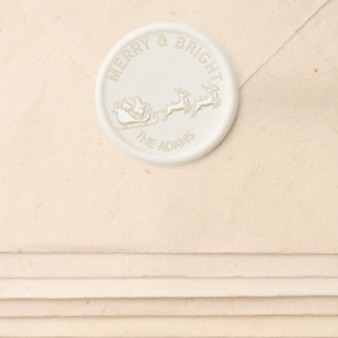 Merry and Bright Santa Sleigh Wax Seal Sticker