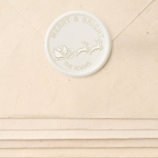 Merry and Bright Santa Sleigh Wax Seal Sticker