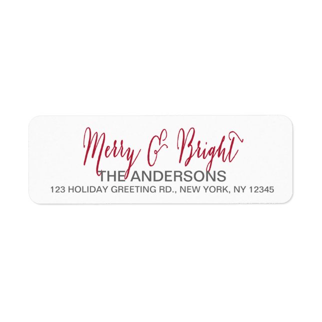 Merry and Bright Script Label (Front)