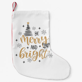 Merry And Bright  Small Christmas Stocking