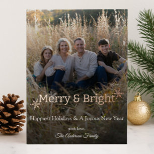 Merry and Bright Snowflakes Photo Foil Card