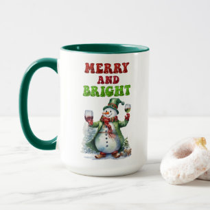 Merry and Bright Snowman Mug