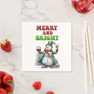 Merry and Bright Snowman  Napkins