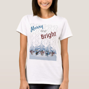 Merry and Bright Snowmen T-Shirt