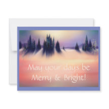 Merry and Bright Snowy Winter Landscape Art