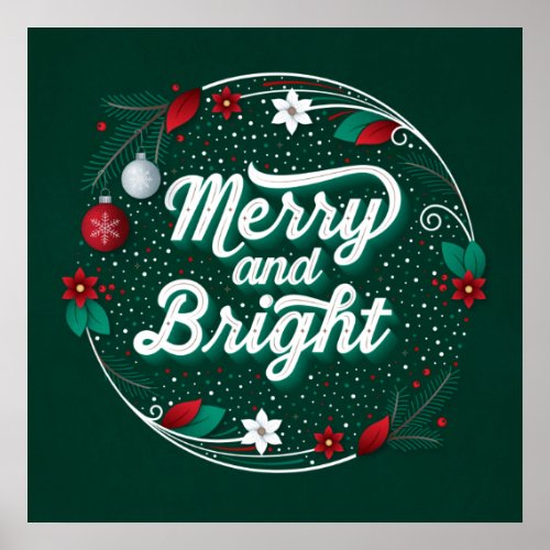 Merry and Bright Square Poster 24x24