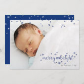 Merry and Bright Star Christmas Holiday Photo Card (Front/Back)
