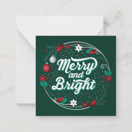 Merry and Bright  Stationery Note Card