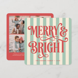 Merry and Bright Striped Holiday Photo Card