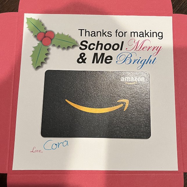 Merry and Bright Thank You Teacher   Holiday Card (Creator Uploaded)