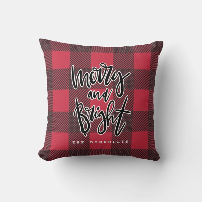 MERRY AND BRIGHT THROW PILLOW (Front)