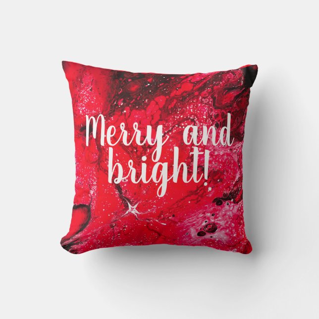 Merry and bright! throw pillow (Front)