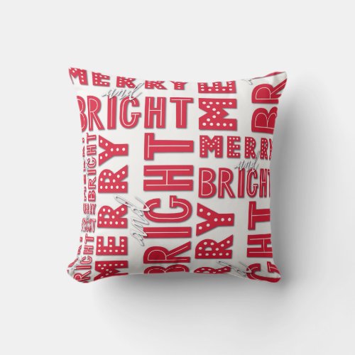 Merry and Bright Throw Pillow