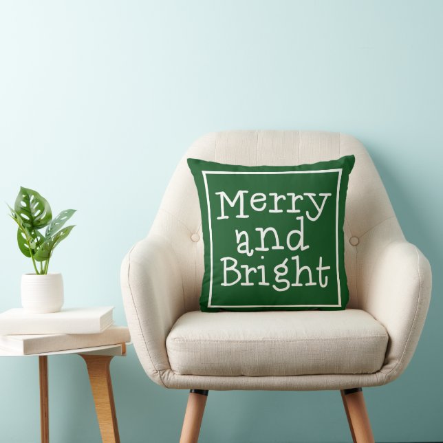 Merry and Bright Throw Pillow (Chair)