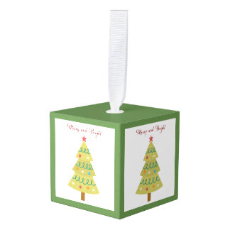 Merry and Bright Tissue Box Cover Cube Ornament