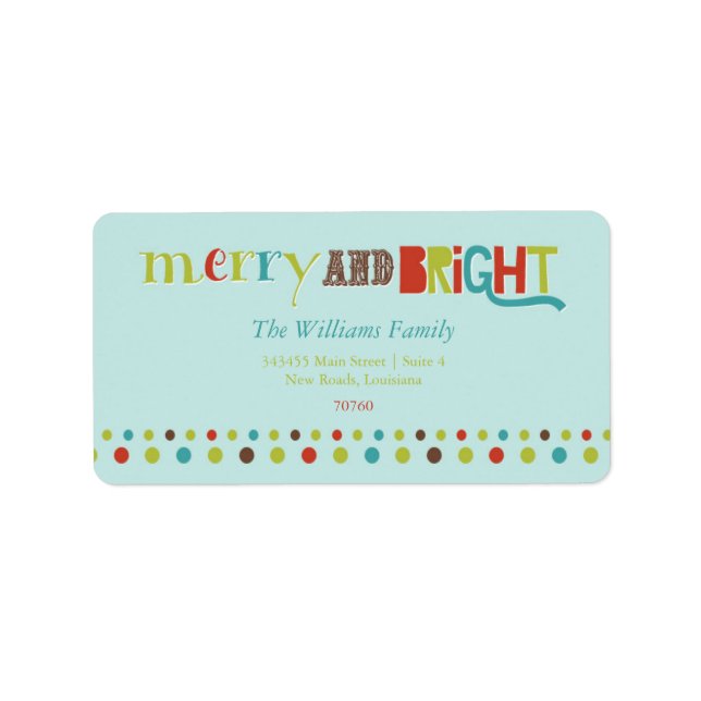 Merry and Bright (Today's Best Award) Label (Front)