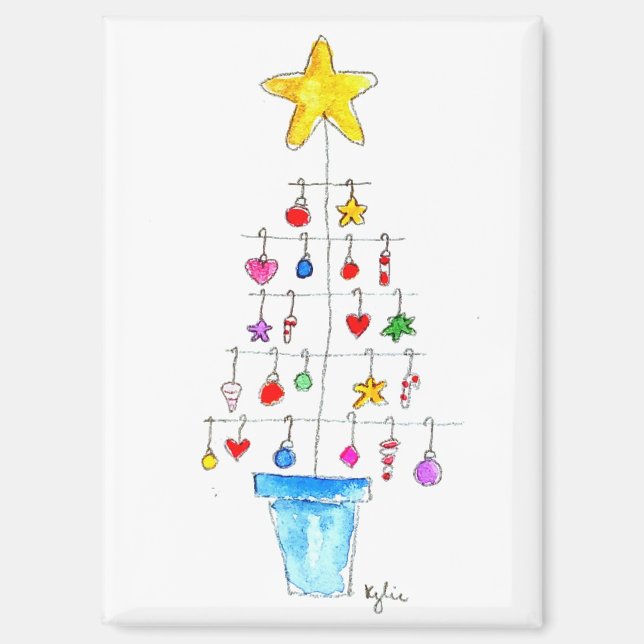 Merry and Bright Tree Magnet (Front)