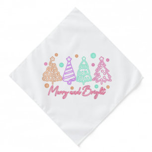 Merry and Bright Tree Neon Christmas Bandana