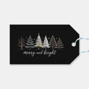 Merry and Bright Trees Christmas Holiday Winter Gift Tags