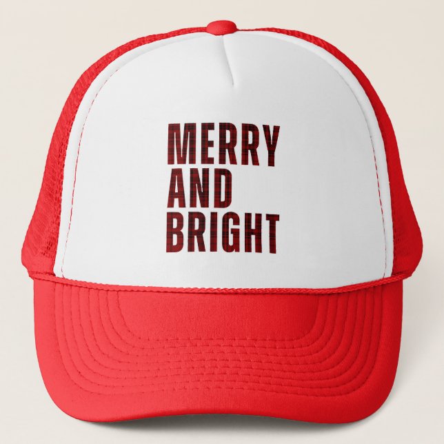 MERRY AND BRIGHT TRUCKER HAT (Front)