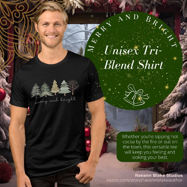 Merry and Bright Unisex Tri-Blend Shirt (Creator Uploaded)